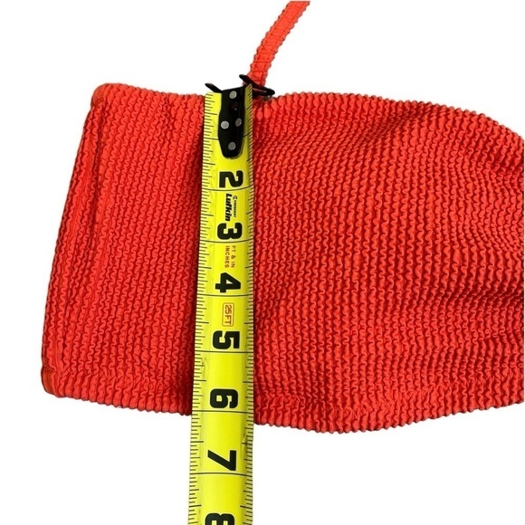 NWT J. Crew Retro Scrunchie Sweetheart Bikini Top in Vivid Flame Coral Red Sz 3X - Picture 16 of 16